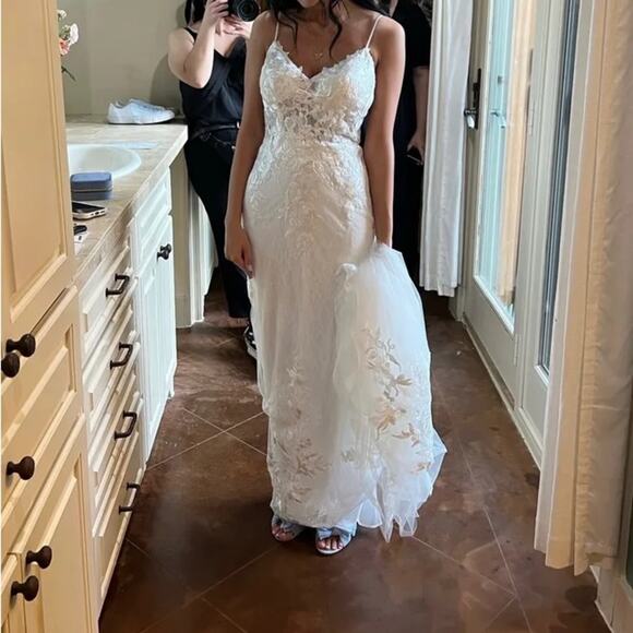 NWOT Lulus Everlasting Affection White Lace Tulle Mermaid Maxi Dress - Picture 15 of 15